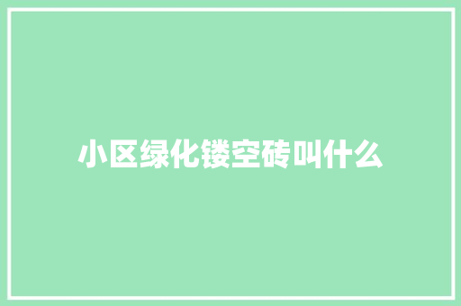 小区绿化镂空砖叫什么
