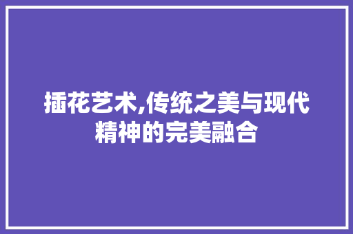 插花艺术,传统之美与现代精神的完美融合