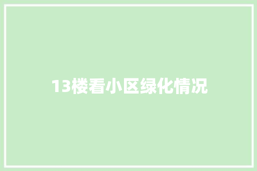 13楼看小区绿化情况