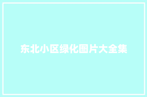东北小区绿化图片大全集