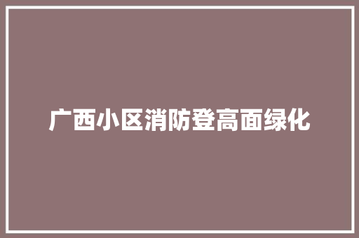广西小区消防登高面绿化