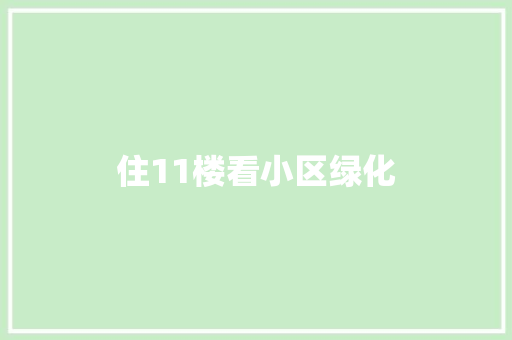 住11楼看小区绿化