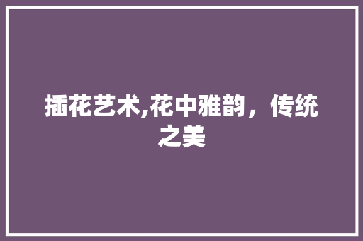 插花艺术,花中雅韵，传统之美