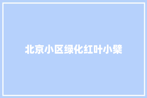 北京小区绿化红叶小檗