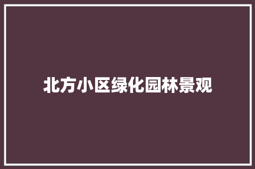 北方小区绿化园林景观