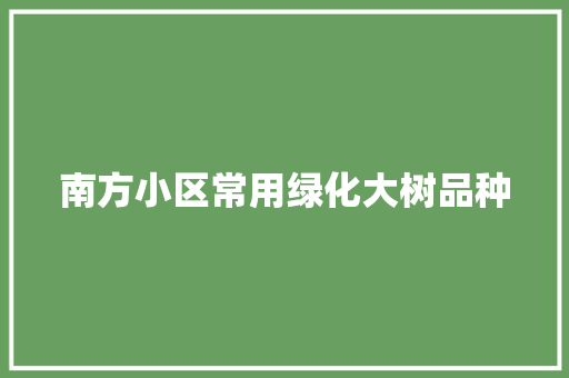 南方小区常用绿化大树品种 有机育苗