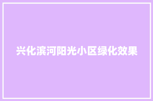 兴化滨河阳光小区绿化效果 温室育苗