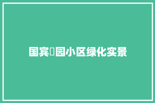国宾璟园小区绿化实景
