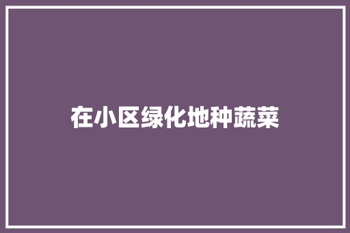 在小区绿化地种蔬菜