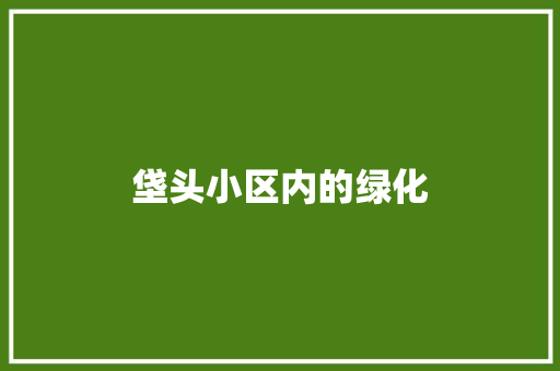垡头小区内的绿化