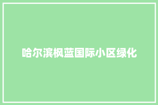 哈尔滨枫蓝国际小区绿化