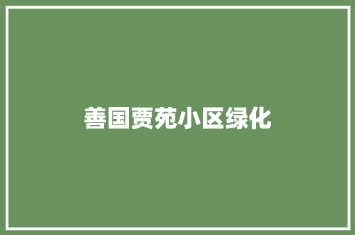 善国贾苑小区绿化