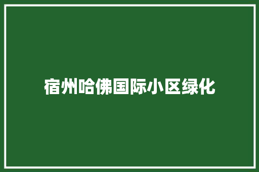 宿州哈佛国际小区绿化
