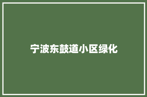 宁波东鼓道小区绿化