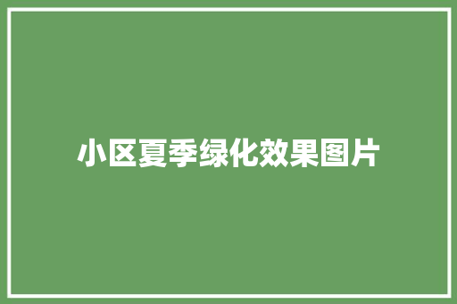 小区夏季绿化效果图片