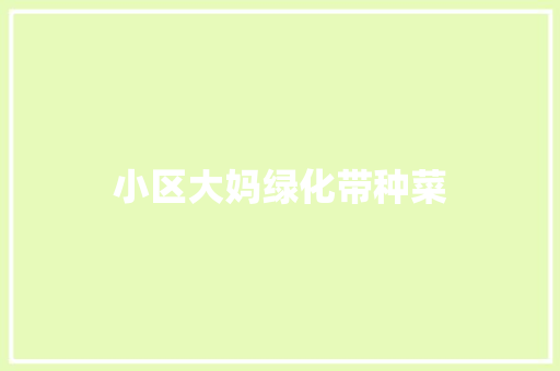 小区大妈绿化带种菜