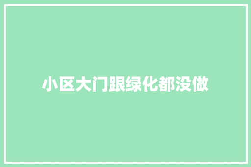 小区大门跟绿化都没做