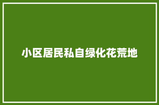 小区居民私自绿化花荒地