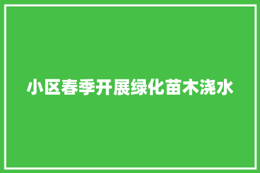 小区春季开展绿化苗木浇水