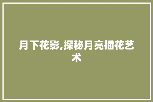 月下花影,探秘月亮插花艺术
