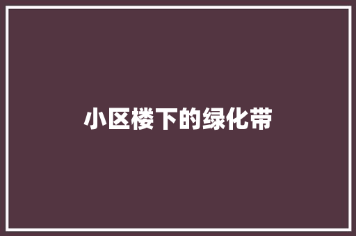 小区楼下的绿化带