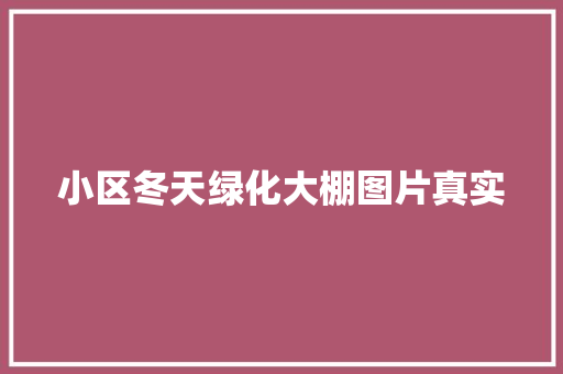 小区冬天绿化大棚图片真实