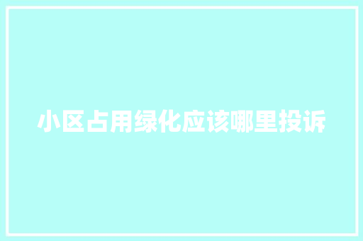 小区占用绿化应该哪里投诉