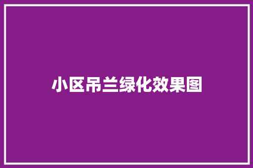 小区吊兰绿化效果图