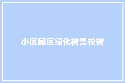 小区园区绿化树是松树