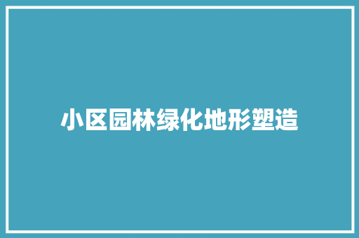 小区园林绿化地形塑造