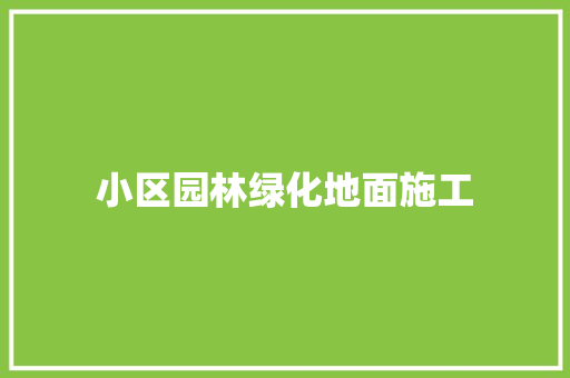 小区园林绿化地面施工