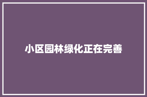 小区园林绿化正在完善