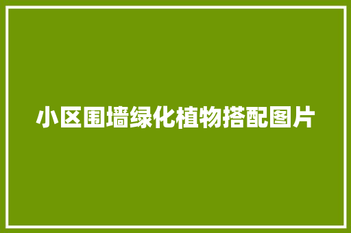小区围墙绿化植物搭配图片