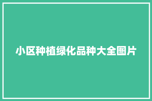 小区种植绿化品种大全图片