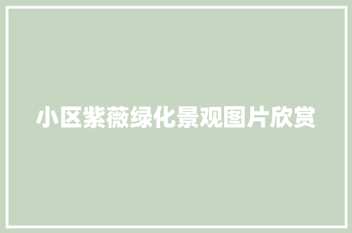 小区紫薇绿化景观图片欣赏