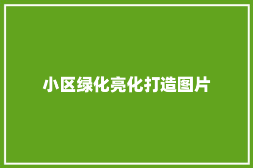 小区绿化亮化打造图片