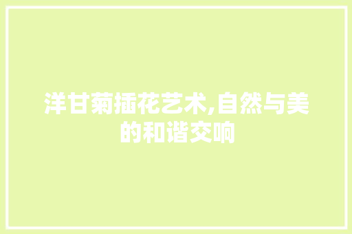 洋甘菊插花艺术,自然与美的和谐交响 水果育苗