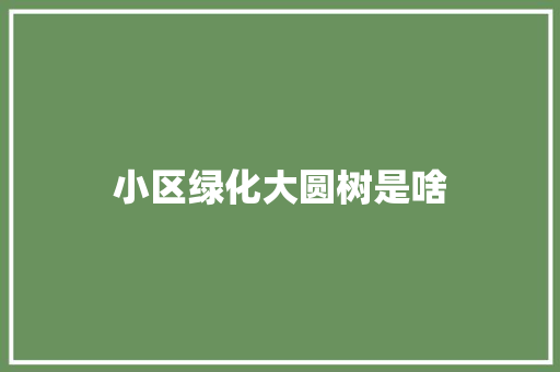 小区绿化大圆树是啥 嫁接育苗