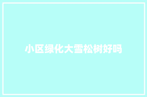 小区绿化大雪松树好吗
