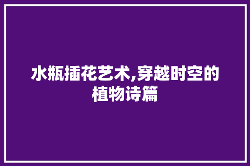水瓶插花艺术,穿越时空的植物诗篇