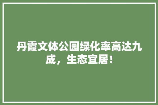 丹霞文体公园绿化率高达九成，生态宜居！