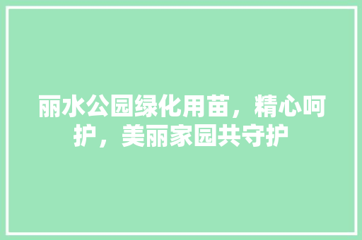 丽水公园绿化用苗，精心呵护，美丽家园共守护