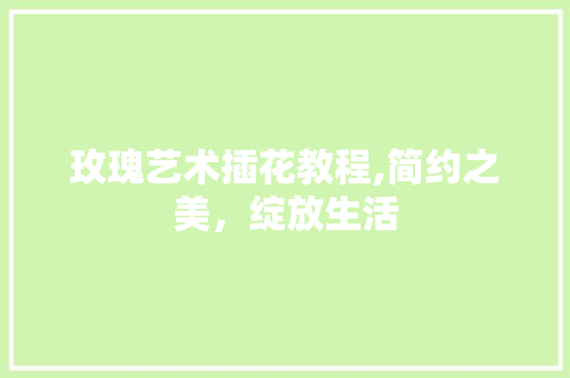 玫瑰艺术插花教程,简约之美，绽放生活