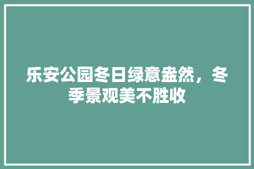 乐安公园冬日绿意盎然，冬季景观美不胜收