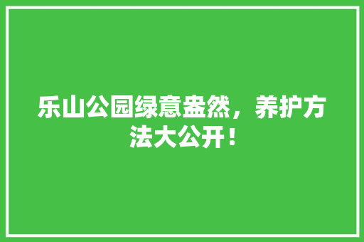 乐山公园绿意盎然，养护方法大公开！ 花卉育苗