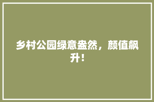 乡村公园绿意盎然，颜值飙升！