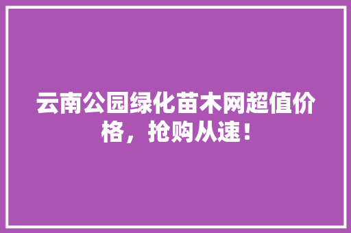 云南公园绿化苗木网超值价格，抢购从速！