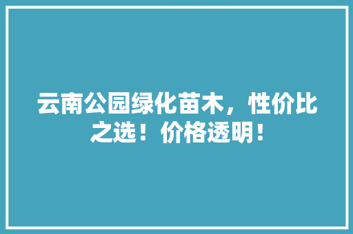 云南公园绿化苗木，性价比之选！价格透明！ 水果育苗