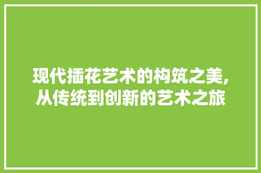 现代插花艺术的构筑之美,从传统到创新的艺术之旅