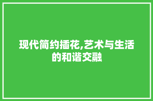 现代简约插花,艺术与生活的和谐交融 育苗设备